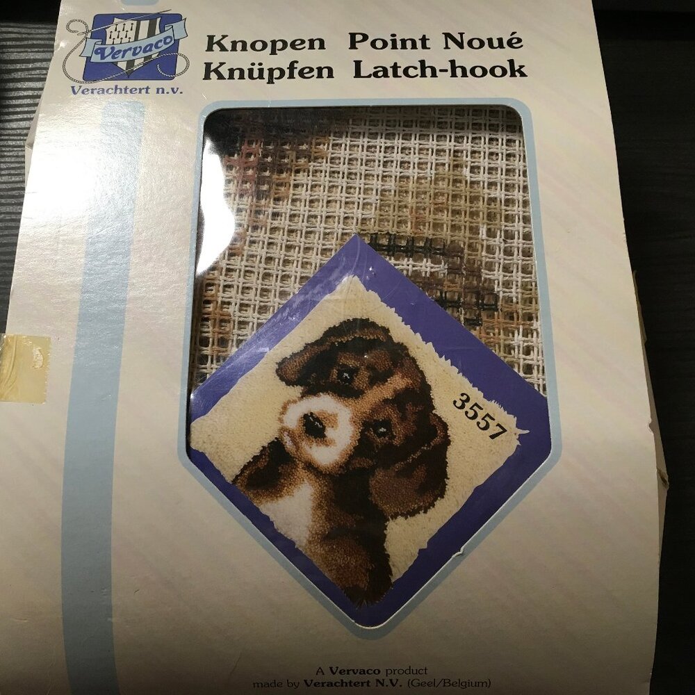 Vervaco Latch Hook Kit 3557 Series 3500 Puppy Dog Labrador Retriever 16 “x 16 “
